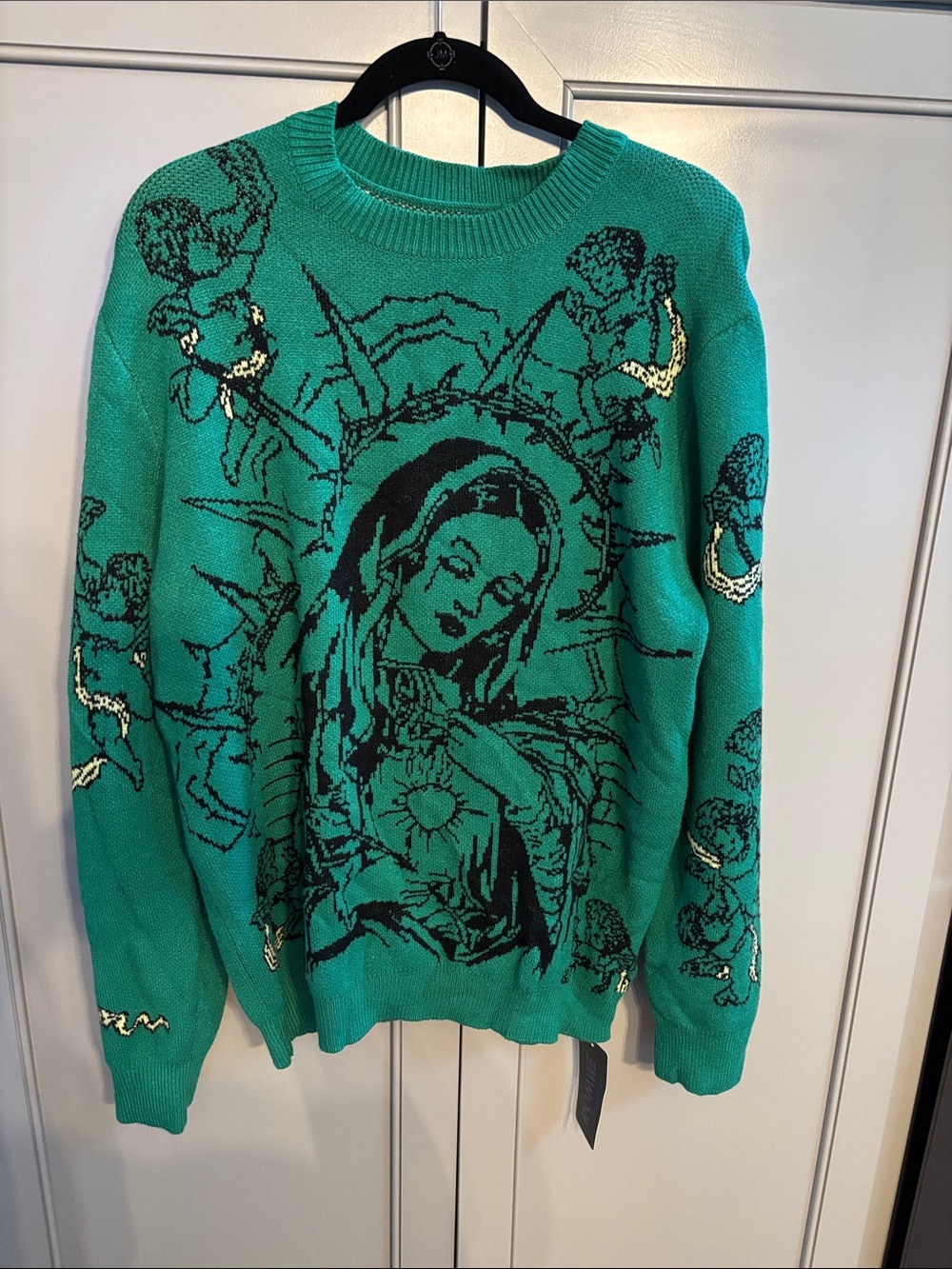 NWT ROMWE Street Life Men's Crew Neck Graphic Knit Pullover Sweater XL